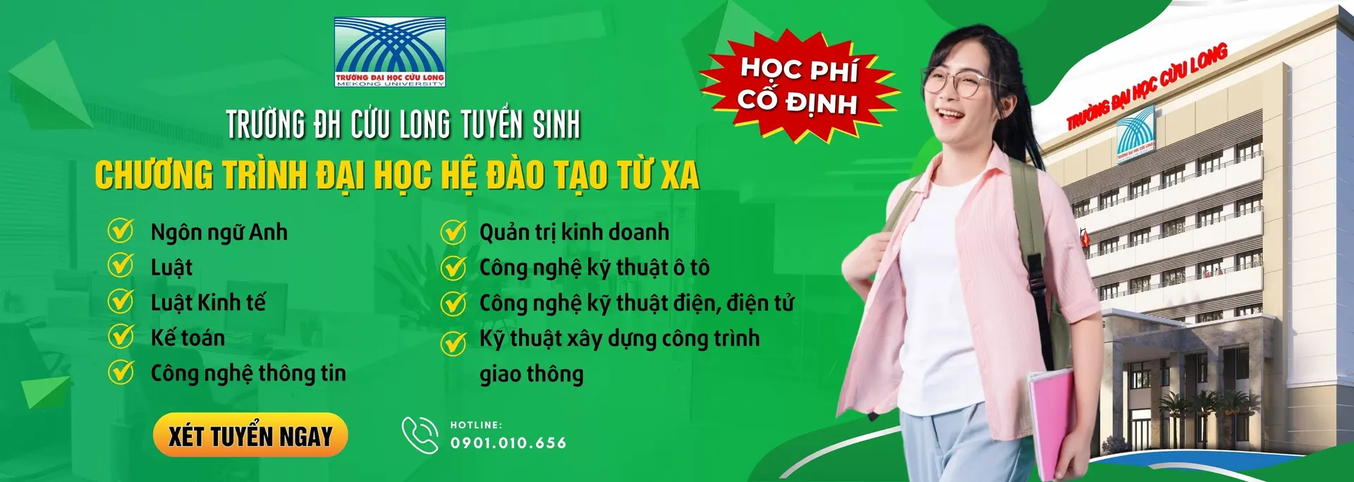 [Thông báo] Trường Đại học Cửu Long tuyển sinh hệ đào tạo từ xa năm 2025